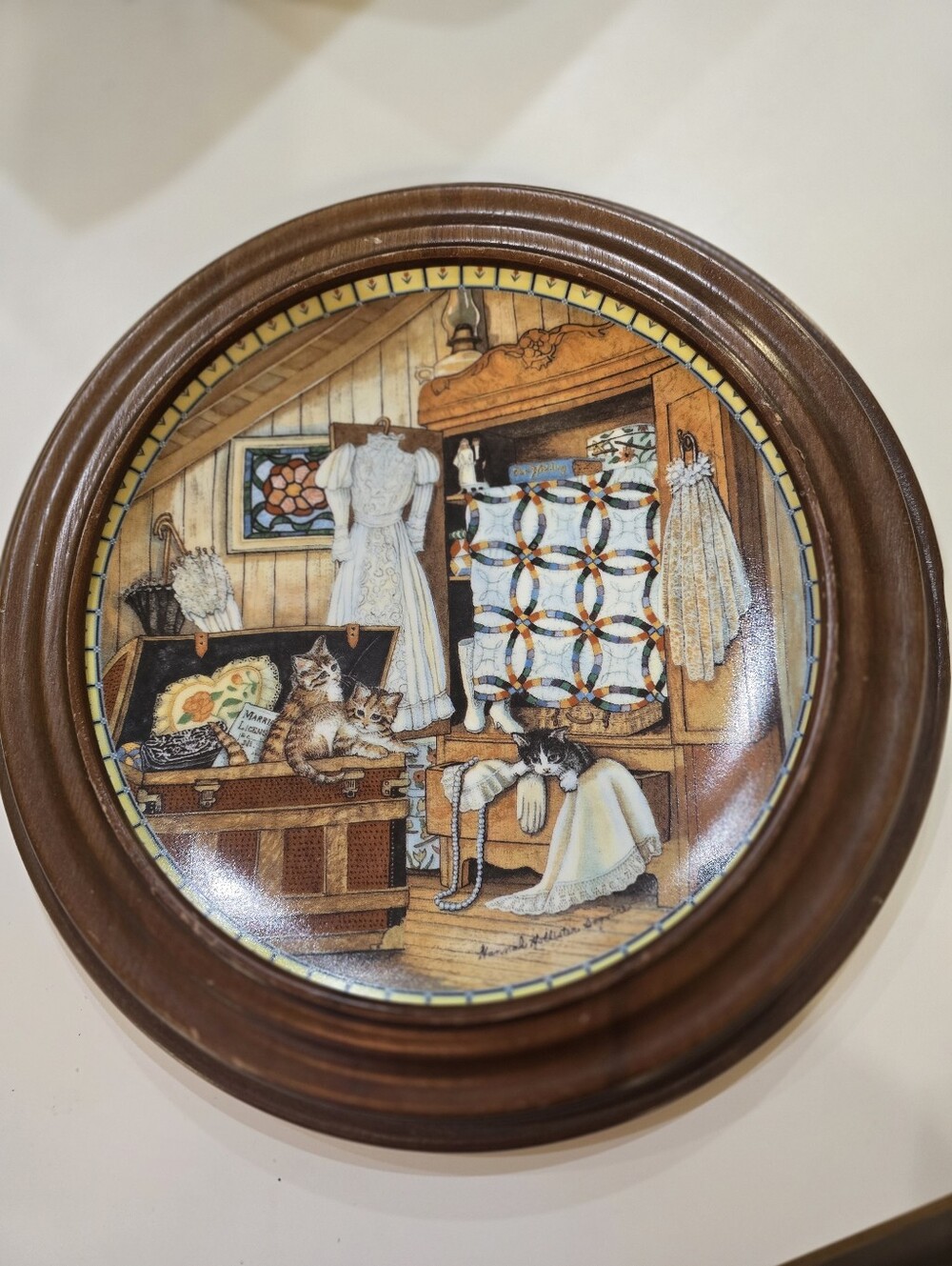 Vintage 1991 Edwin M. Knowles "Attic Afternoon" collector plate